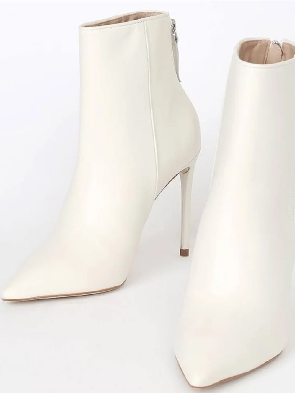 Steve Madden White Pointed-Toe Ankle Boot
